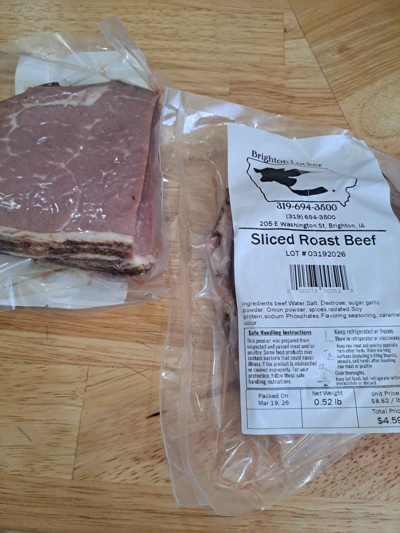 Brighton Locker sliced roast beef