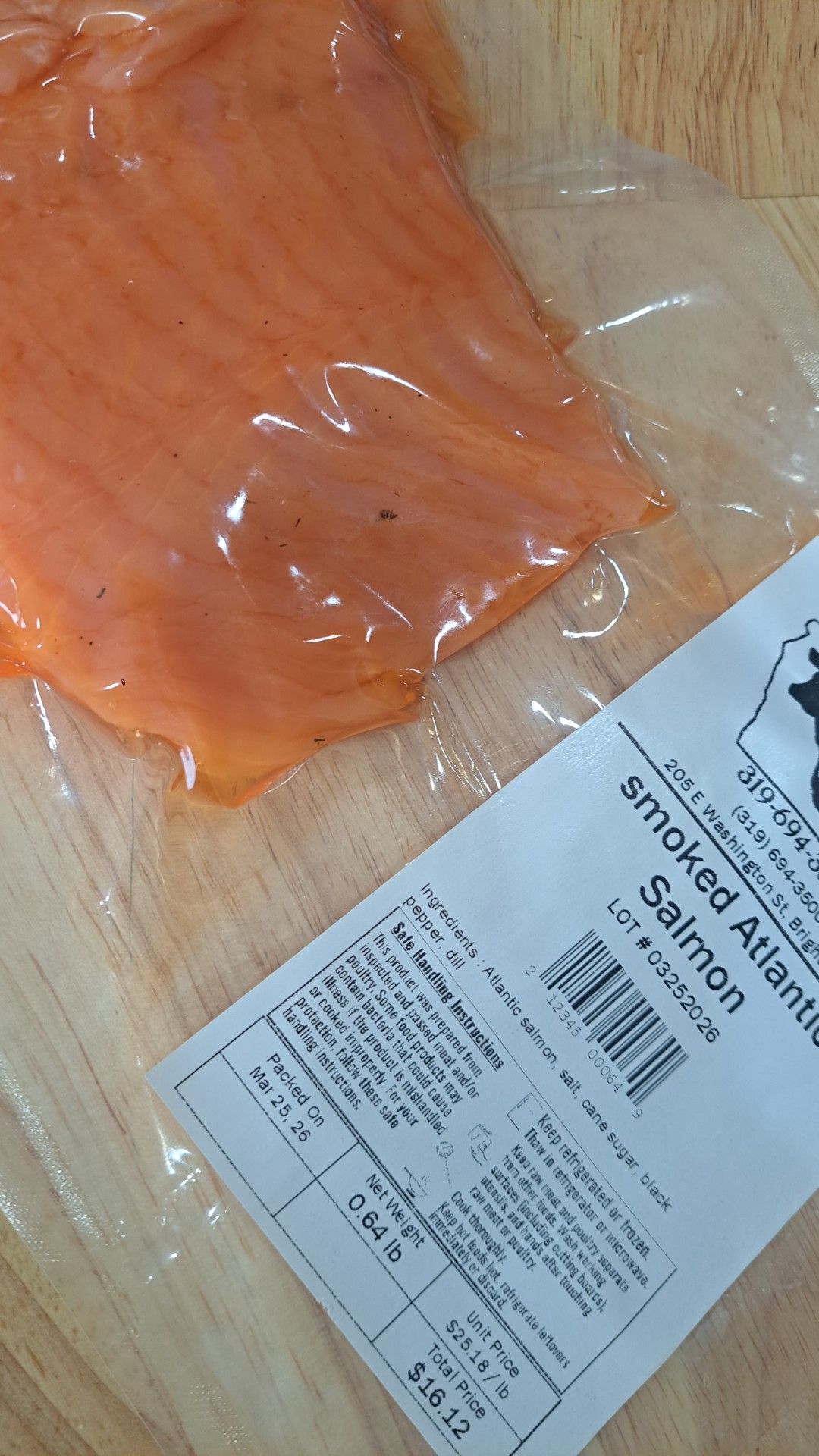 Smoked Atlantic salmon